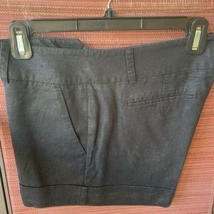 Cuffed Black Linen/Rayon/Spandex blend